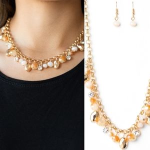 Gold and rhinestone necklace